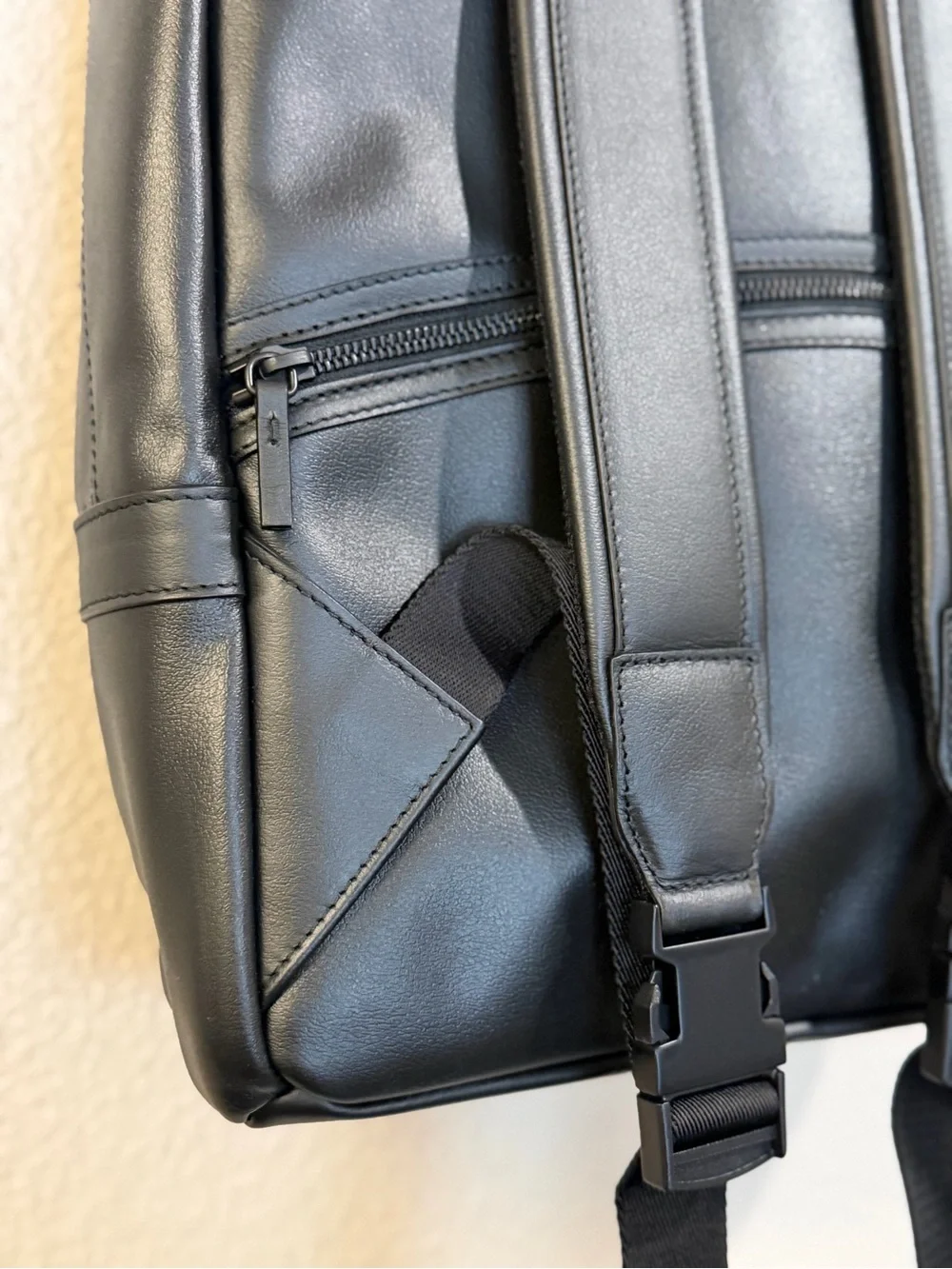 Audemars Piguet Black Smooth Leather-Style Men's Backpack